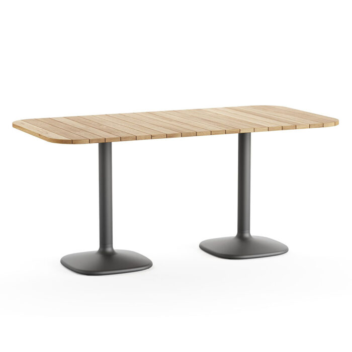 Tavoline drejtekendeshe me suprine druri per verande lokali 160x80cm Drop
